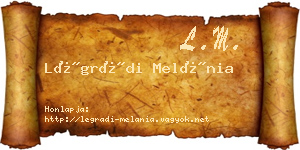 Légrádi Melánia névjegykártya